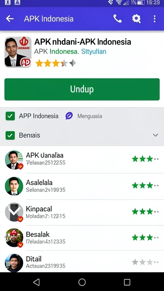 Cuplikan layar menu unduhan rajajuara untuk perangkat Android
